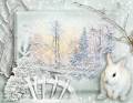 Белый заяц в зимнем лесу - Фото животных открытки и картинки