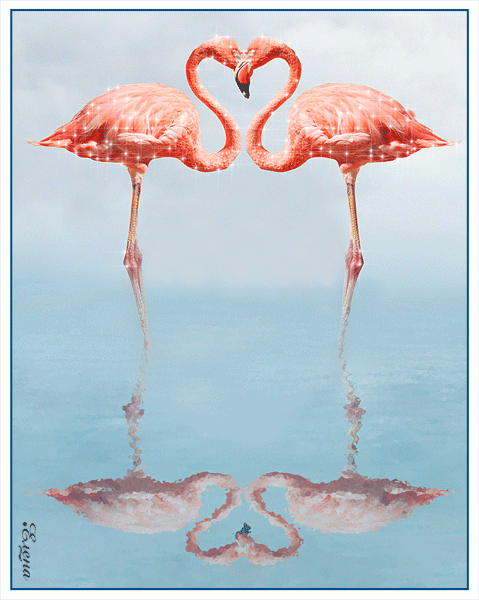 фламинго~Анимационные блестящие открытки GIF