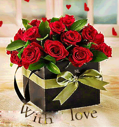 Розы в подарок~Анимационные блестящие открытки GIF