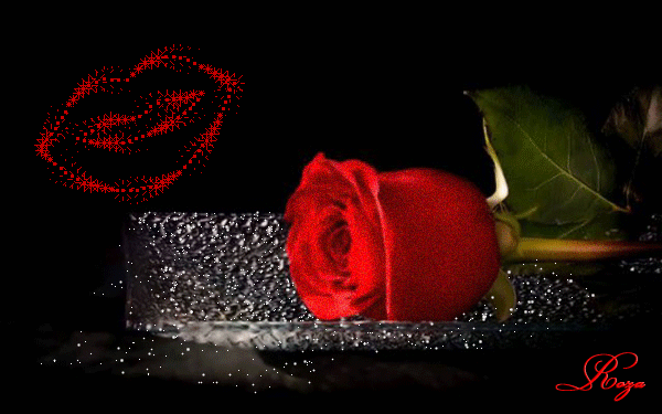 Красивая Роза~Анимационные блестящие открытки GIF