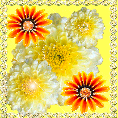 Мерцающие цветы~Анимационные блестящие открытки GIF