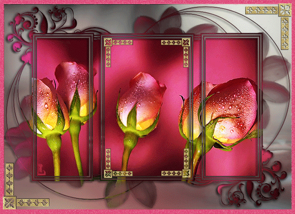 Розы коллаж~Анимационные блестящие открытки GIF