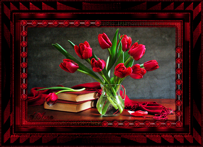 Тюльпаны~Анимационные блестящие открытки GIF