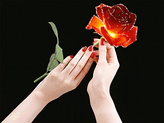 Сияющая роза~Анимационные блестящие открытки GIF