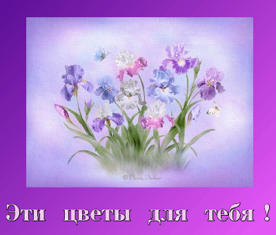 эти  цветы  для  тебя~Анимационные блестящие открытки GIF