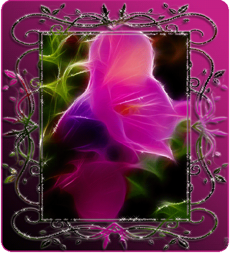 Розовый цветок~Анимационные блестящие открытки GIF