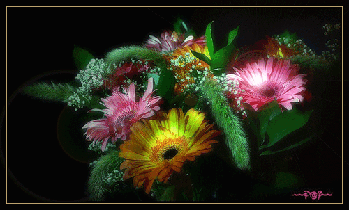 Красивые цветы~Анимационные блестящие открытки GIF