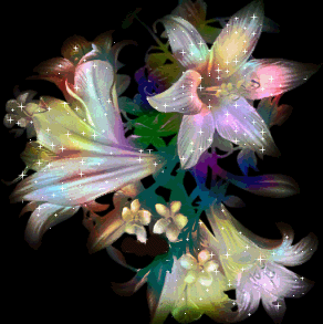 Цветы~Анимационные блестящие открытки GIF