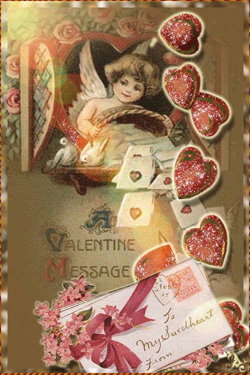 День Святого Валентина~Анимационные блестящие открытки GIF