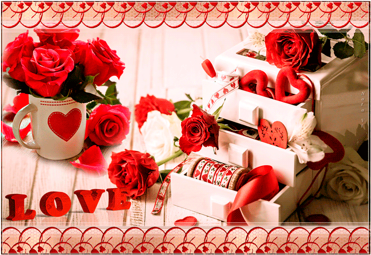 C Днем Святого Валентина!~Анимационные блестящие открытки GIF