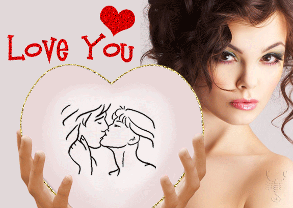 Love You!~Анимационные блестящие открытки GIF