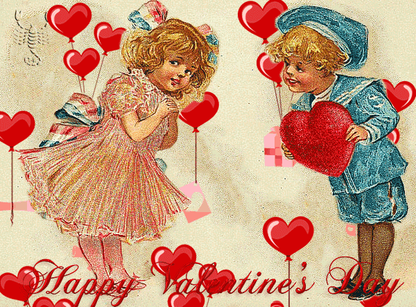 Блестящая gif картинка с днем Святого Валентина~Анимационные блестящие открытки GIF