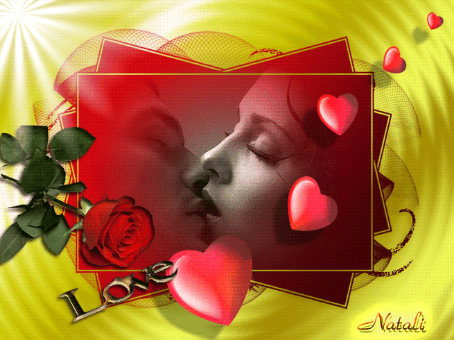Любовь поздравление с Днем Святого Валентина~Анимационные блестящие открытки GIF