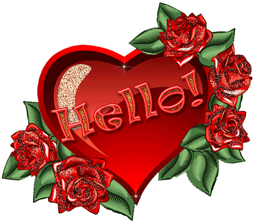 Валентинка с розами~Анимационные блестящие открытки GIF