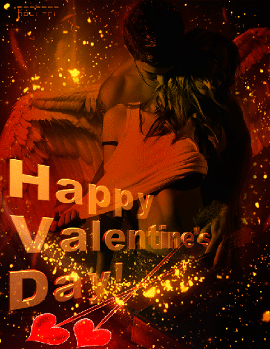 День влюблённых 14 февраля~Анимационные блестящие открытки GIF