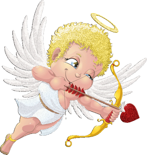 Ангел любви Купидон~Анимационные блестящие открытки GIF