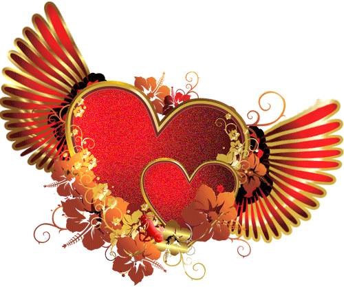 Два сердца~Анимационные блестящие открытки GIF