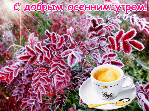 С Добрым осенним утром~Анимационные блестящие открытки GIF