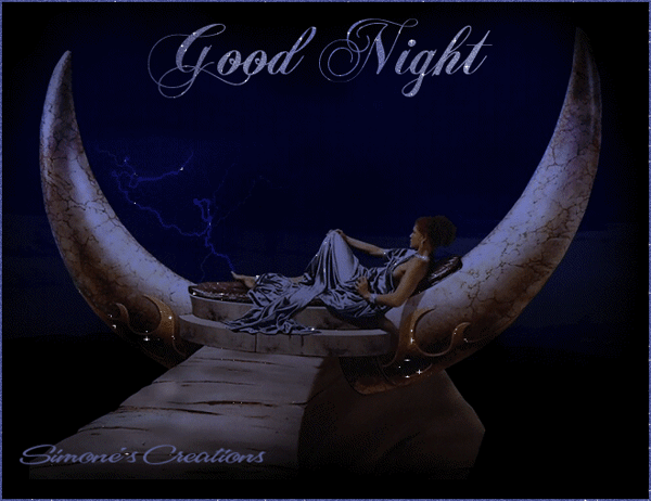 Хорошая ночь~Анимационные блестящие открытки GIF