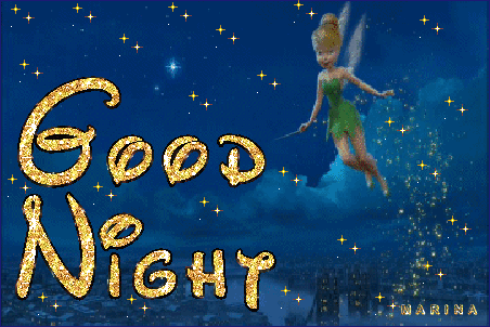 Good night! Волшебной ночи!~Анимационные блестящие открытки GIF