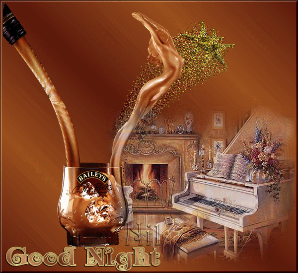 Good night~Анимационные блестящие открытки GIF