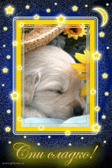 Спи сладко~Анимационные блестящие открытки GIF