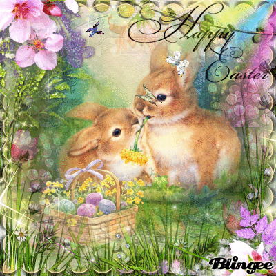 Happy Easter!~Анимационные блестящие открытки GIF