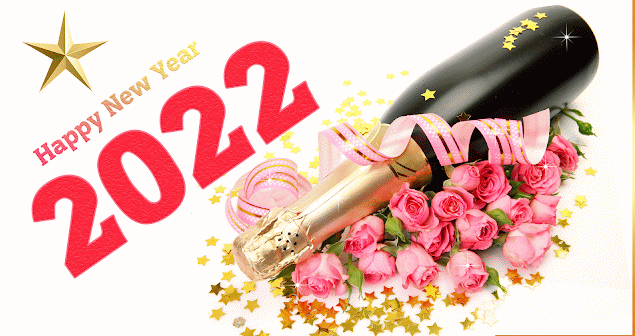 Happy New Year 2022~Анимационные блестящие открытки GIF