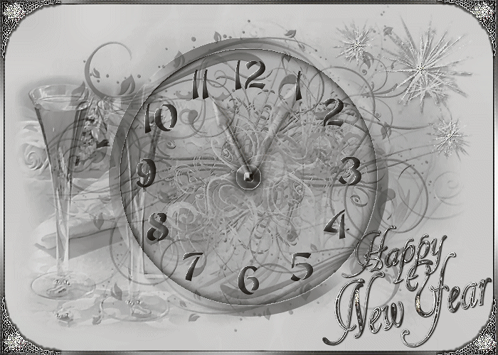 Новогодние часы анимация~Анимационные блестящие открытки GIF