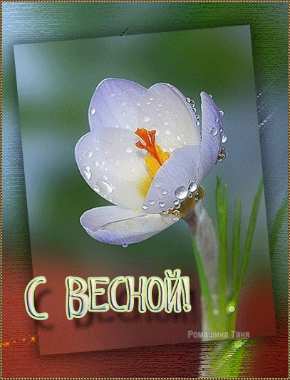 С весной и первым цветком~Анимационные блестящие открытки GIF