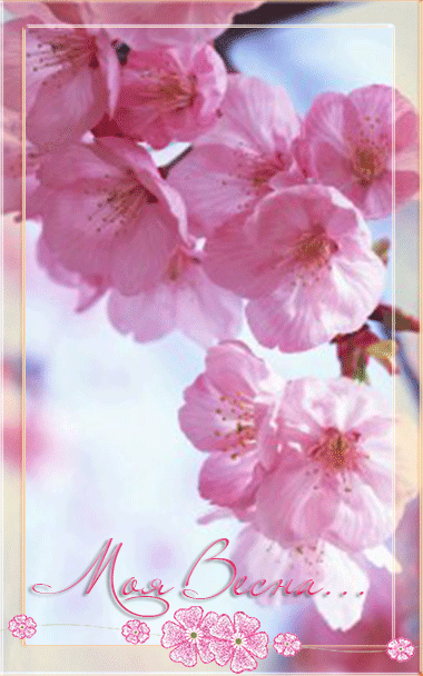 Моя Весна~Анимационные блестящие открытки GIF