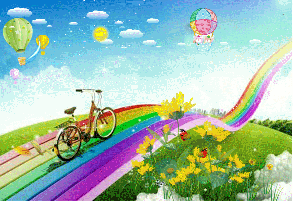 Навстречу радуге-дуге~Анимационные блестящие открытки GIF