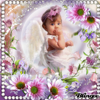 Маленький ангел~Анимационные блестящие открытки GIF