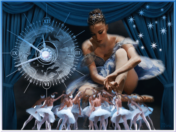 Балерина~Анимационные блестящие открытки GIF
