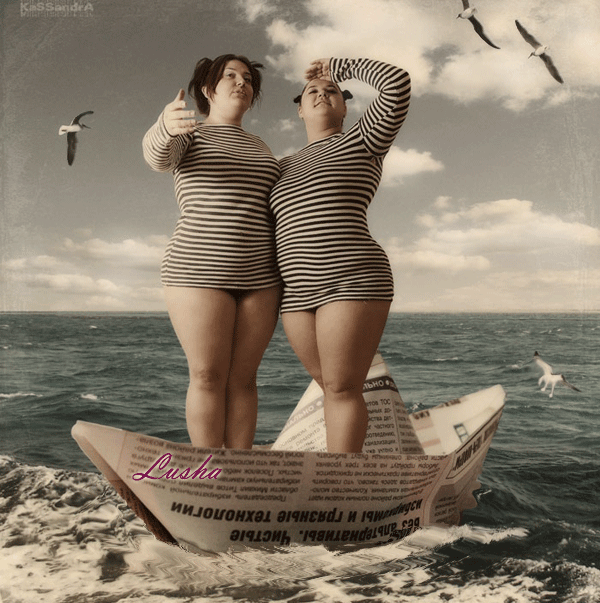 Девушки морячки~Анимационные блестящие открытки GIF