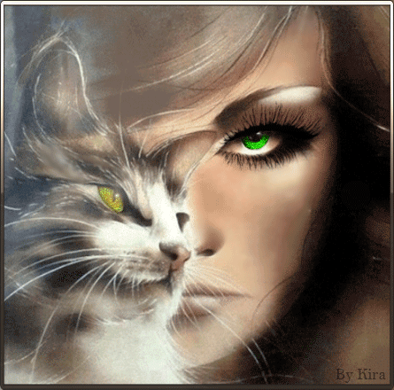 Женщина-Кошка~Анимационные блестящие открытки GIF