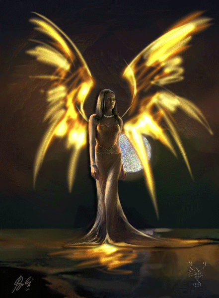Огненные крылья~Анимационные блестящие открытки GIF
