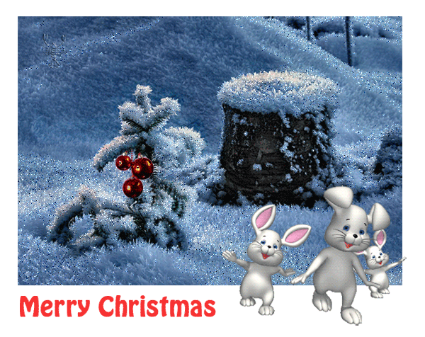 Merry Christmas!~Анимационные блестящие открытки GIF