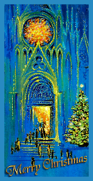 Merry Christmas! Пусть в небе зажжется звезда~Анимационные блестящие открытки GIF