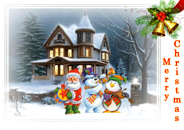 Поздравляю с Рождеством~Анимационные блестящие открытки GIF