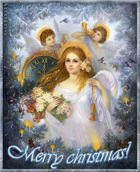 Католическое Рождество 2021~Анимационные блестящие открытки GIF