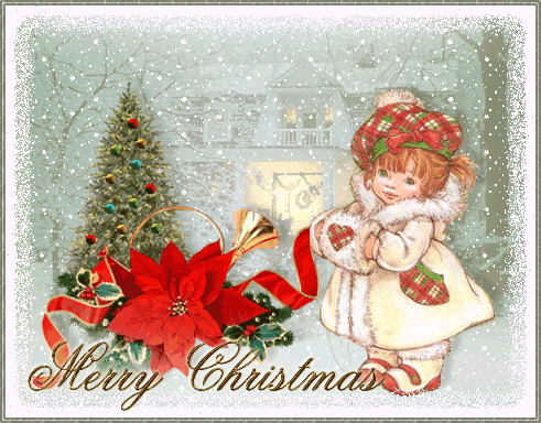 Merry Christmas cards~Анимационные блестящие открытки GIF
