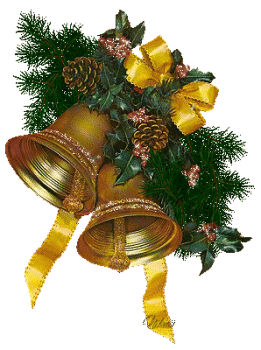 Рождественские колокольчики~Анимационные блестящие открытки GIF