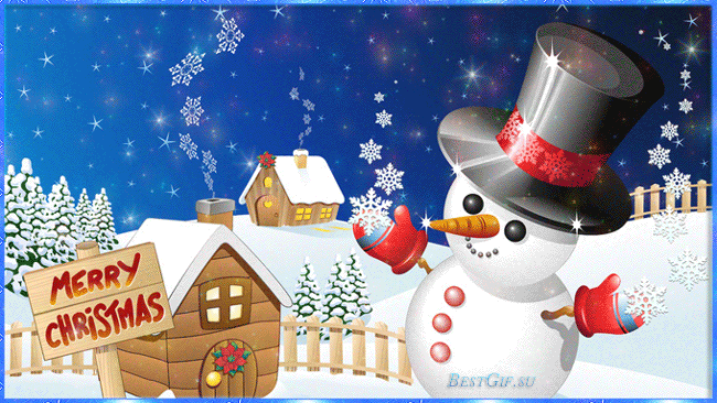 Рождественская картинка анимационная~Анимационные блестящие открытки GIF