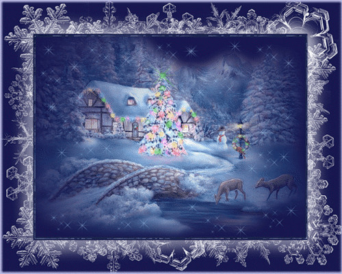 Рождественская сказка~Анимационные блестящие открытки GIF