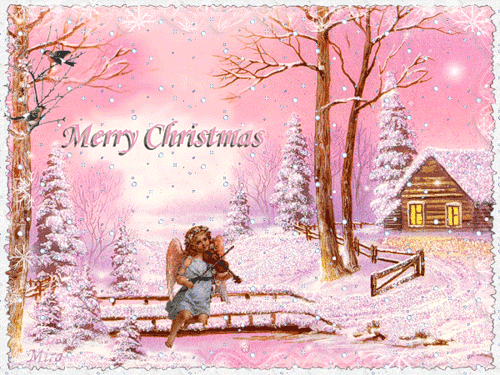 Merry Christmas.~Анимационные блестящие открытки GIF