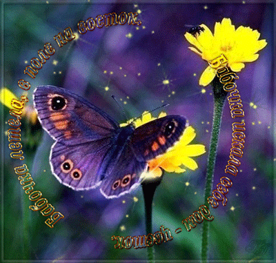 Душа как бабочка~Анимационные блестящие открытки GIF