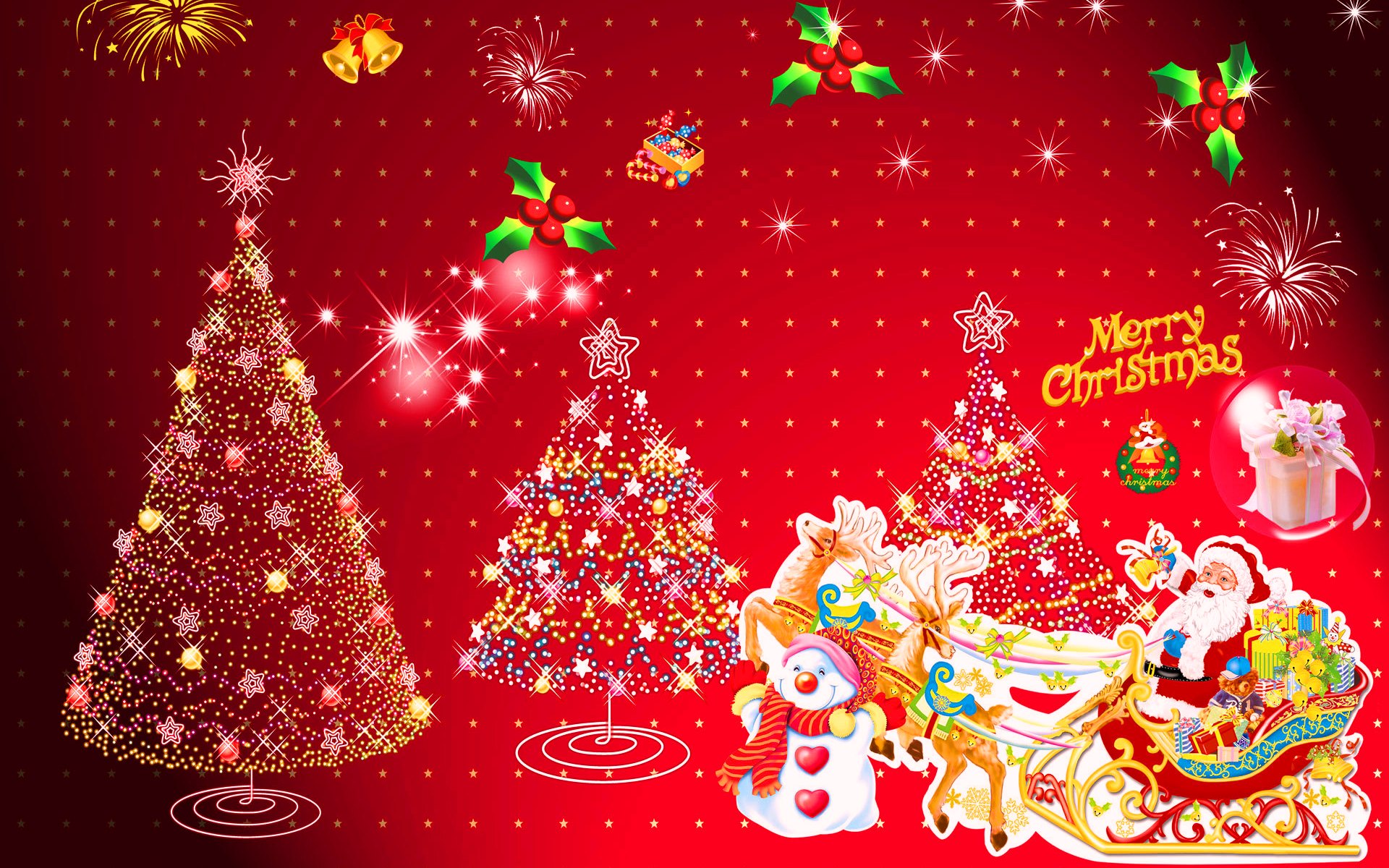 Веселого Рождества~Анимационные блестящие открытки GIF