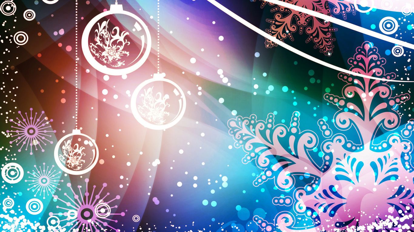 Разноцветная картинка декораций на рождество~Анимационные блестящие открытки GIF