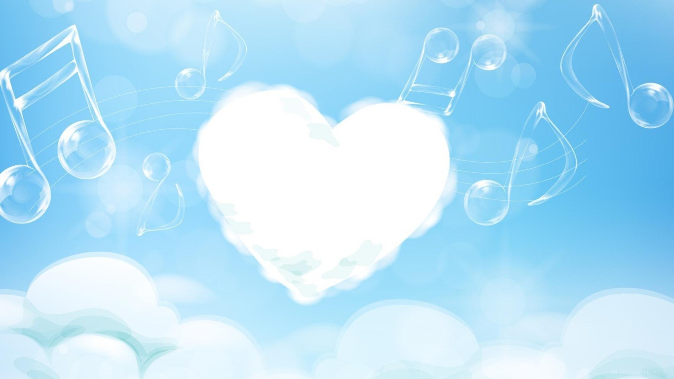 Облачное сердце на День Влюбленных 14 февраля~Анимационные блестящие открытки GIF